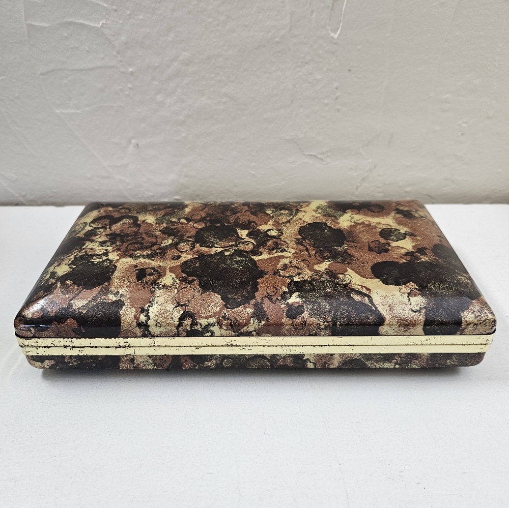 Vintage Mele Mid Century Hard Case Jewelry Box Travel Case